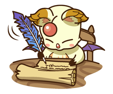 Moogle Writing Typing Qwark - Darkblaw, oddvector - Subarashiki Kono Sekai | The World ...