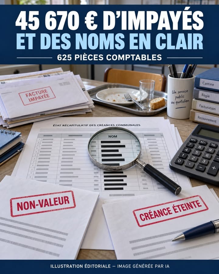 Bureau avec tableur, loupe, calculatrice, papiers tamponnés et assiette vide.