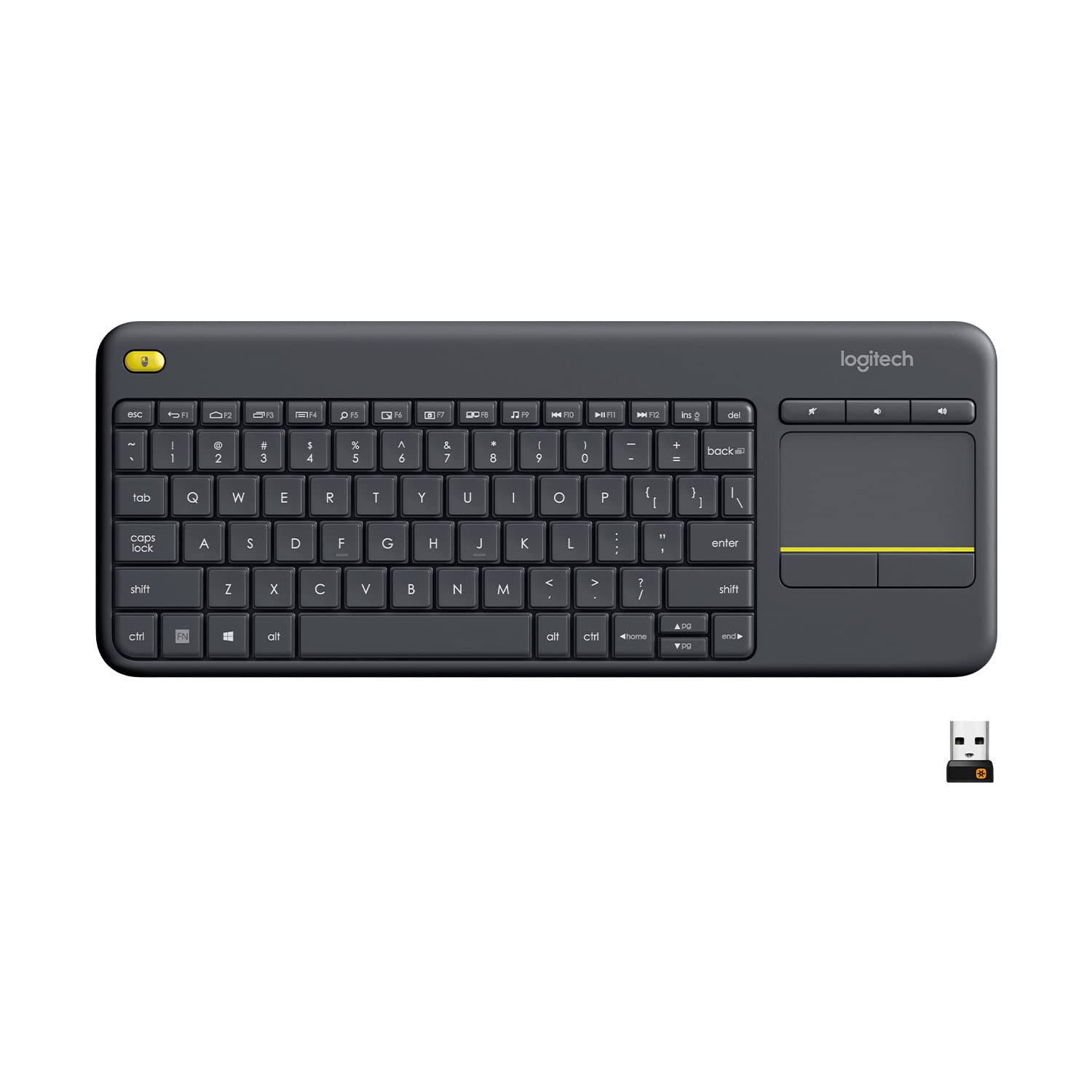 Logitech K400 Plus Wireless Touch TV Keyboard for PC-Connected TV - Black