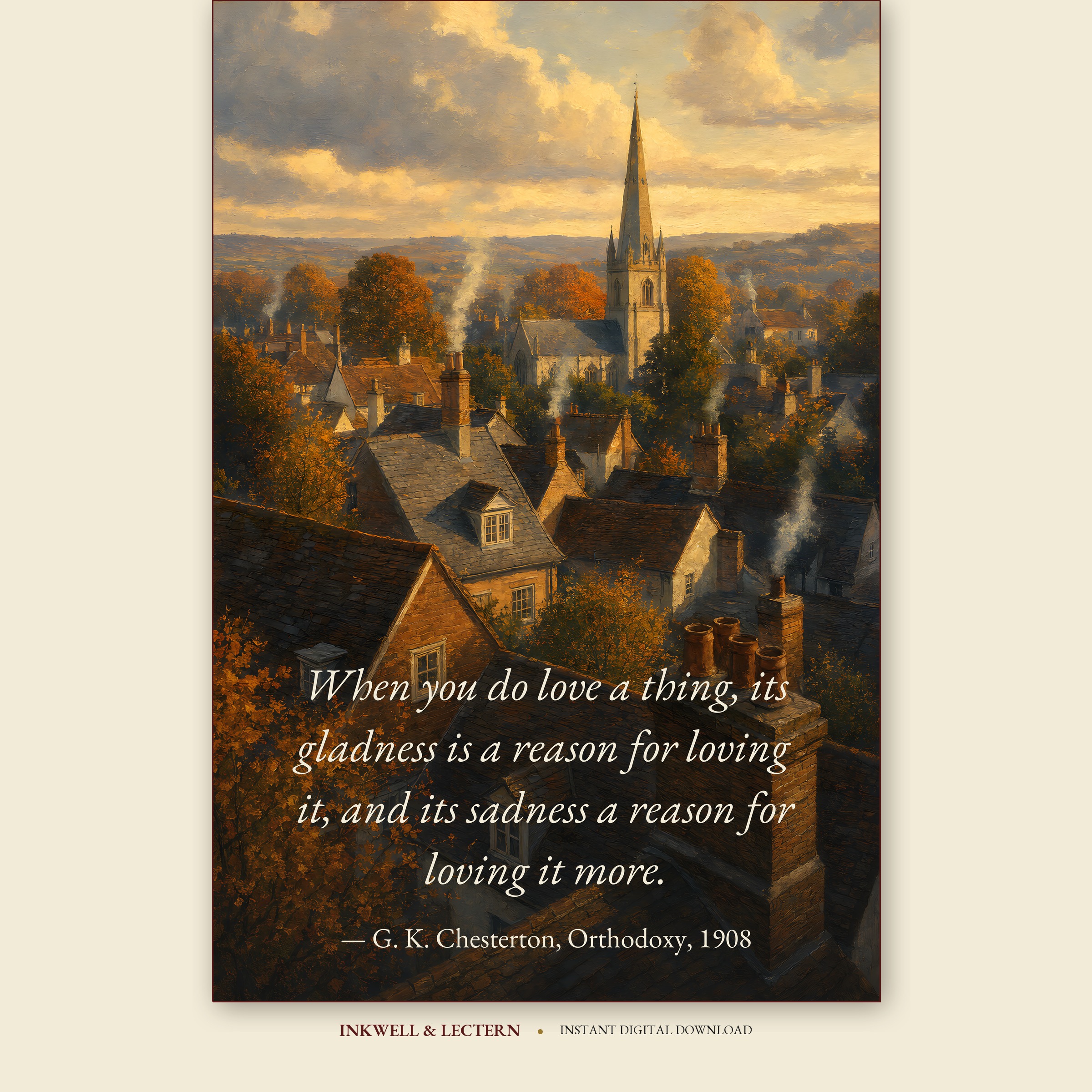 Chesterton on Cosmic Patriotism — Christian literary quote print