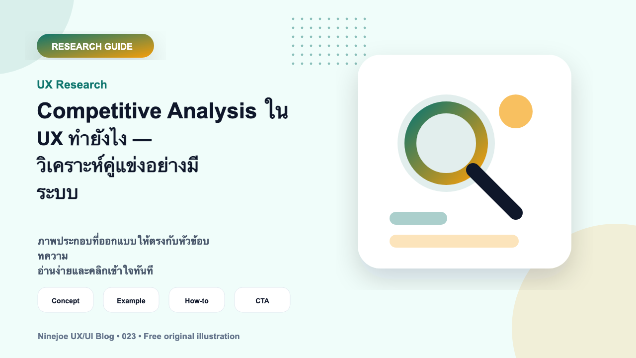 Competitive Analysis ใน UX ทำยังไง — วิเคราะห์คู่แข่งอย่างมีระบบ