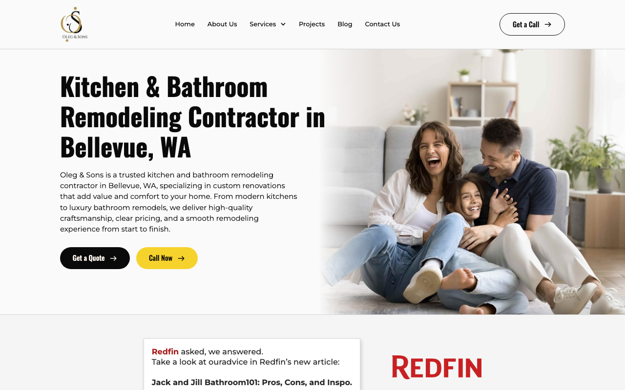 Oleg & Sons Bellevue Home Remodeling homepage