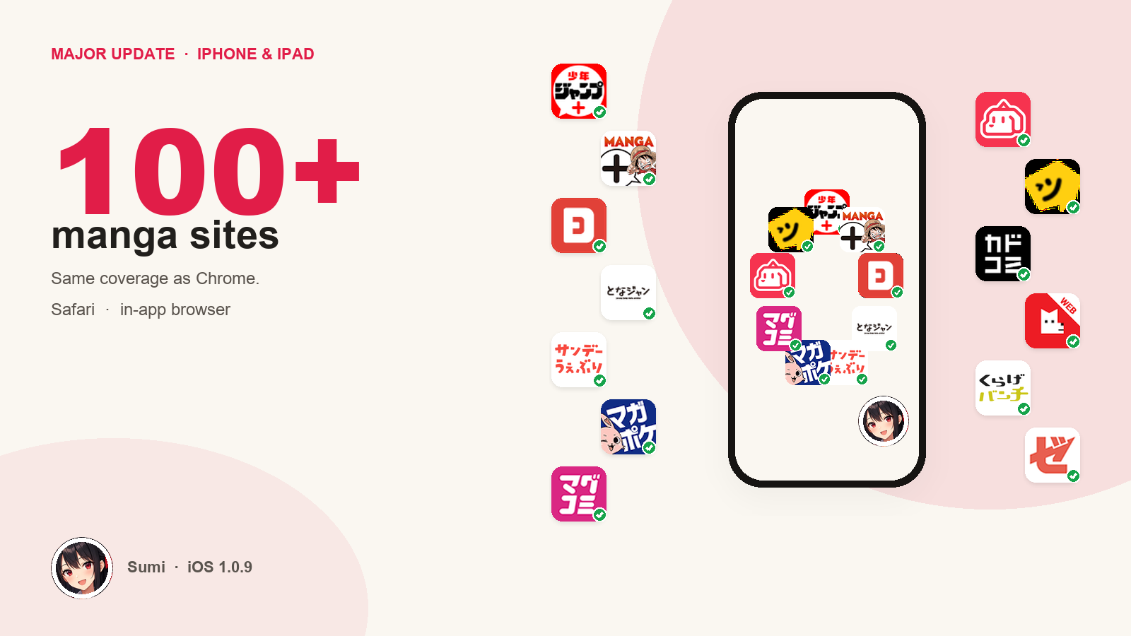 100+ manga sites in the iOS app