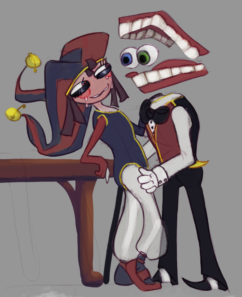 Caine corners Pomni against the war map