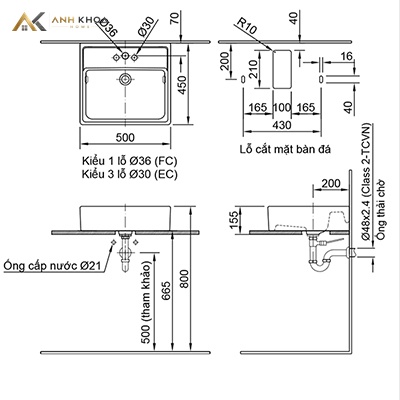 Ban ve ky thuat Chau rua Inax AL-293V