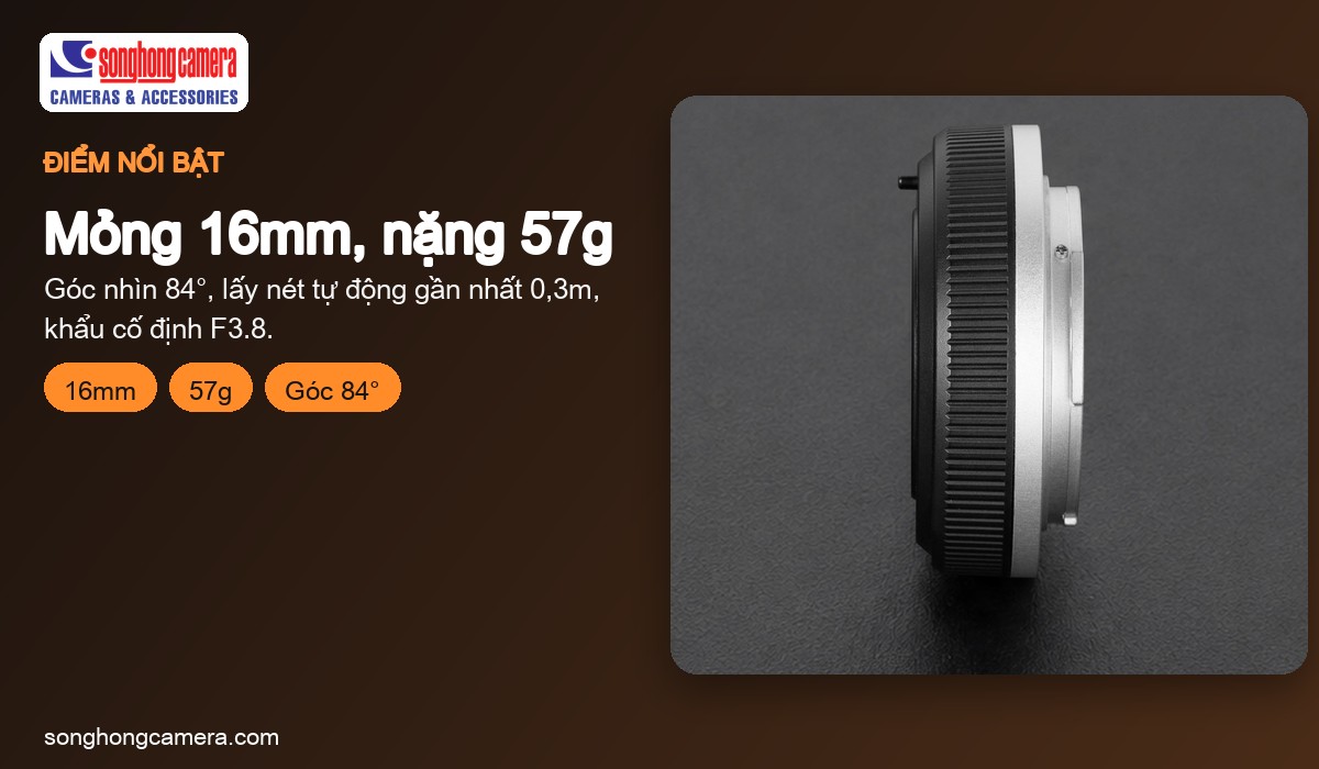 TTArtisan Pancake 24mm mỏng 16mm nặng 57g