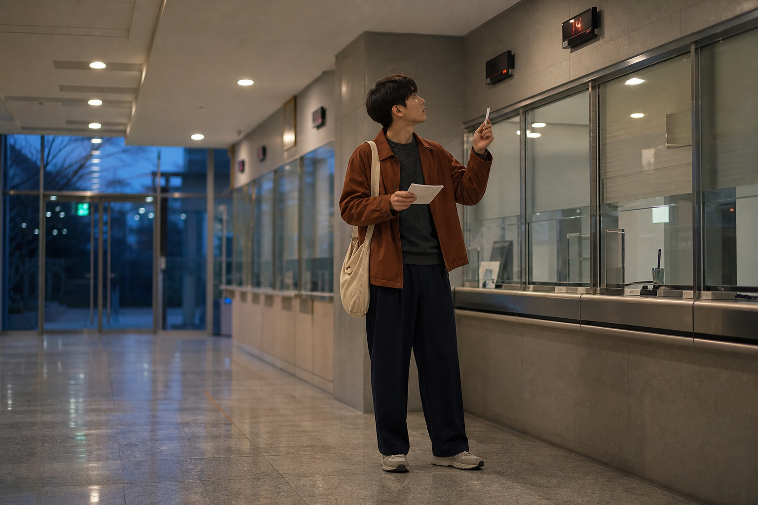 국가장학금 신청 상태를 확인한 뒤 대학 장학부서에 문의하러 가는 학생