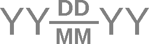 first two digits of year, then a &quot;proper&quot; (horizontal-bar) fraction of DD/MM, then second two digits of year