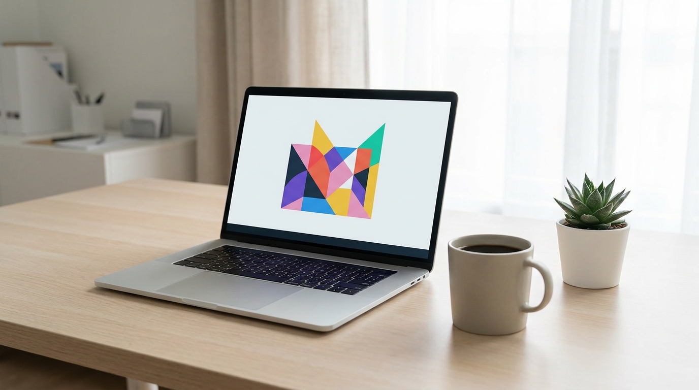 A laptop displaying on-brand graphics, illustrating effective prompting of Nano Banana 2 Lite.