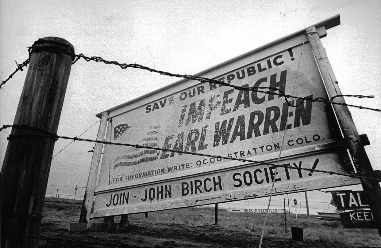 IMPEACH EARL WARREN billboard IMAGE(via Getty Images)