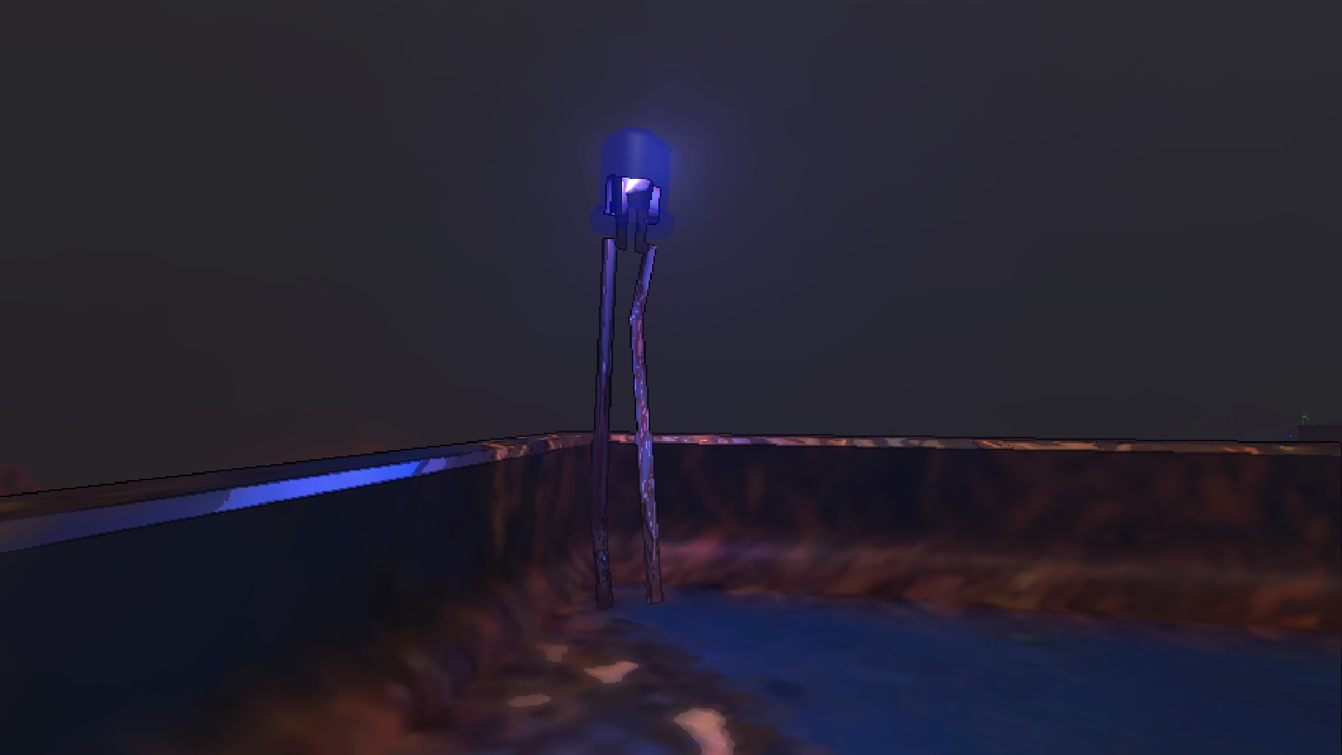 A blue LED 'glowstem'.