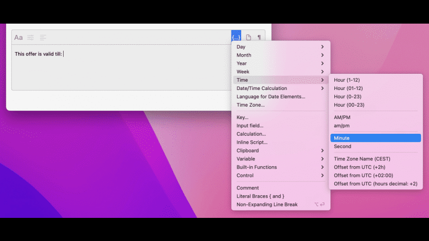 Typinator Mac — abbreviation set editor showing snippets, expansions and keywords