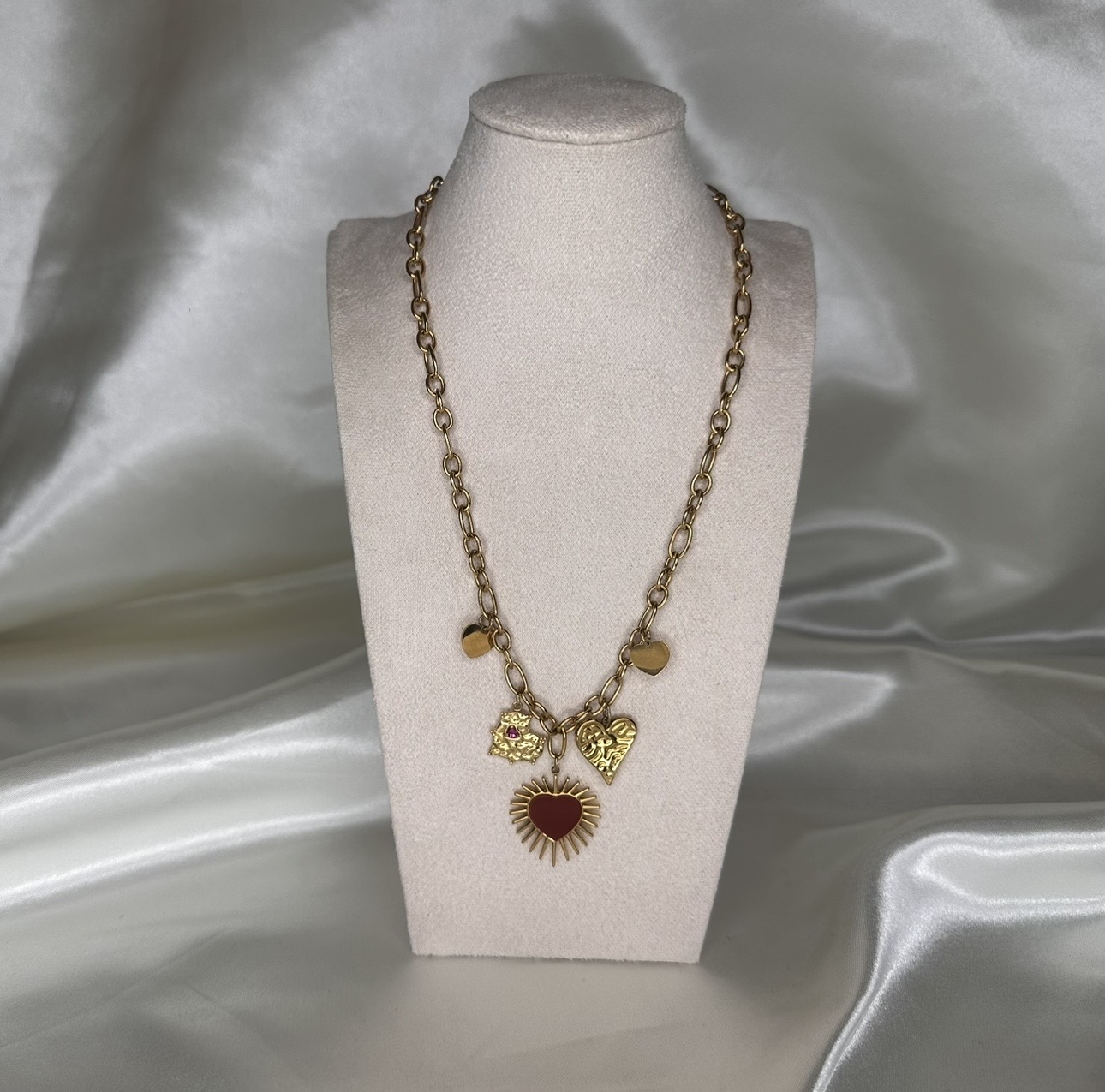 S. Steel Heart Charms