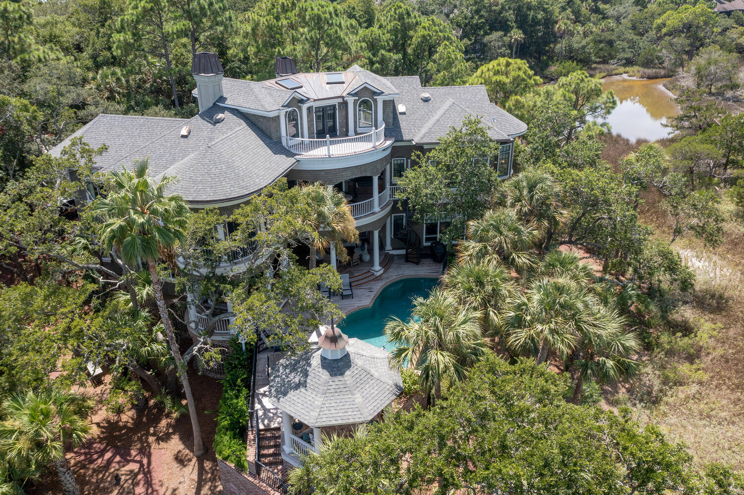 Luxury Kiawah estate from above