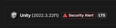 Unity security alert