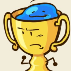 trophy running with goo