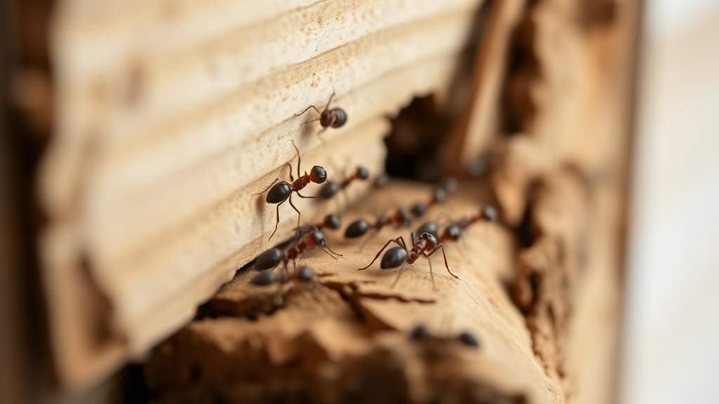 Carpenter ants on damaged wood - ant control services
