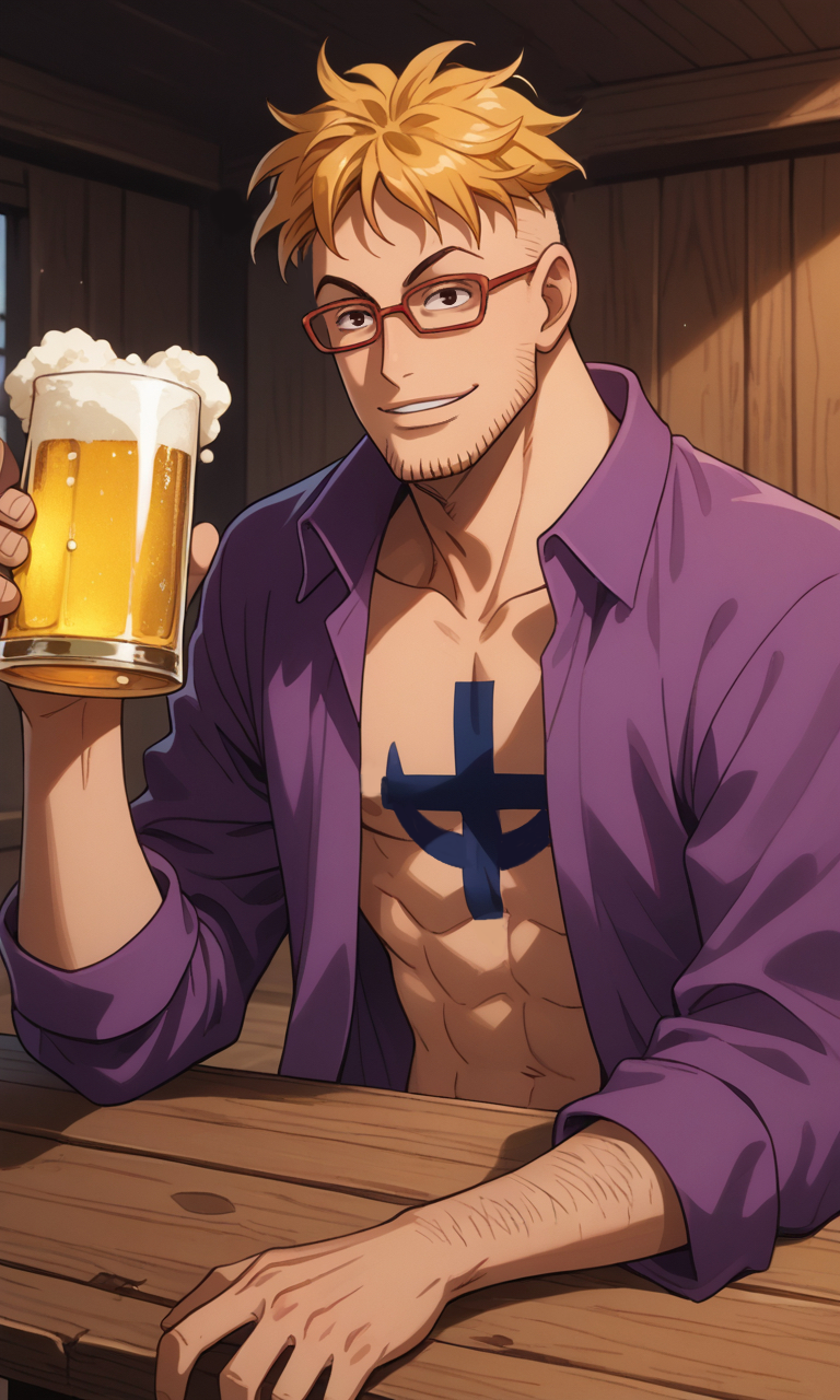 Marco drinking beer