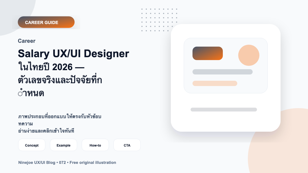 Salary UX/UI Designer ในไทยปี 2026 — ตัวเลขจริงและปัจจัยที่กำหนด