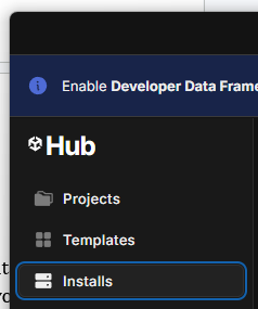 Unity Hub Installs tab