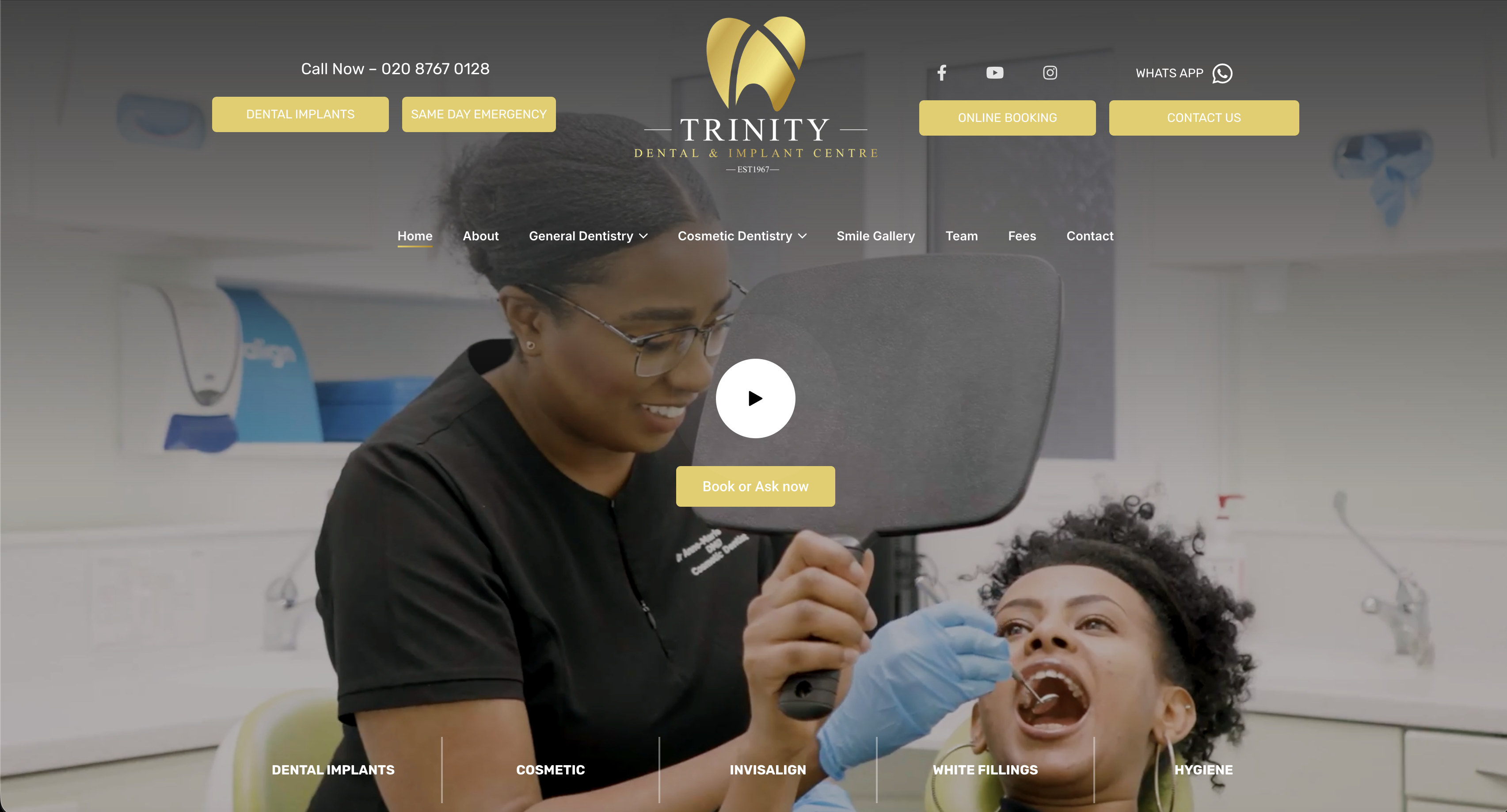 Trinity Dental Practice homepage