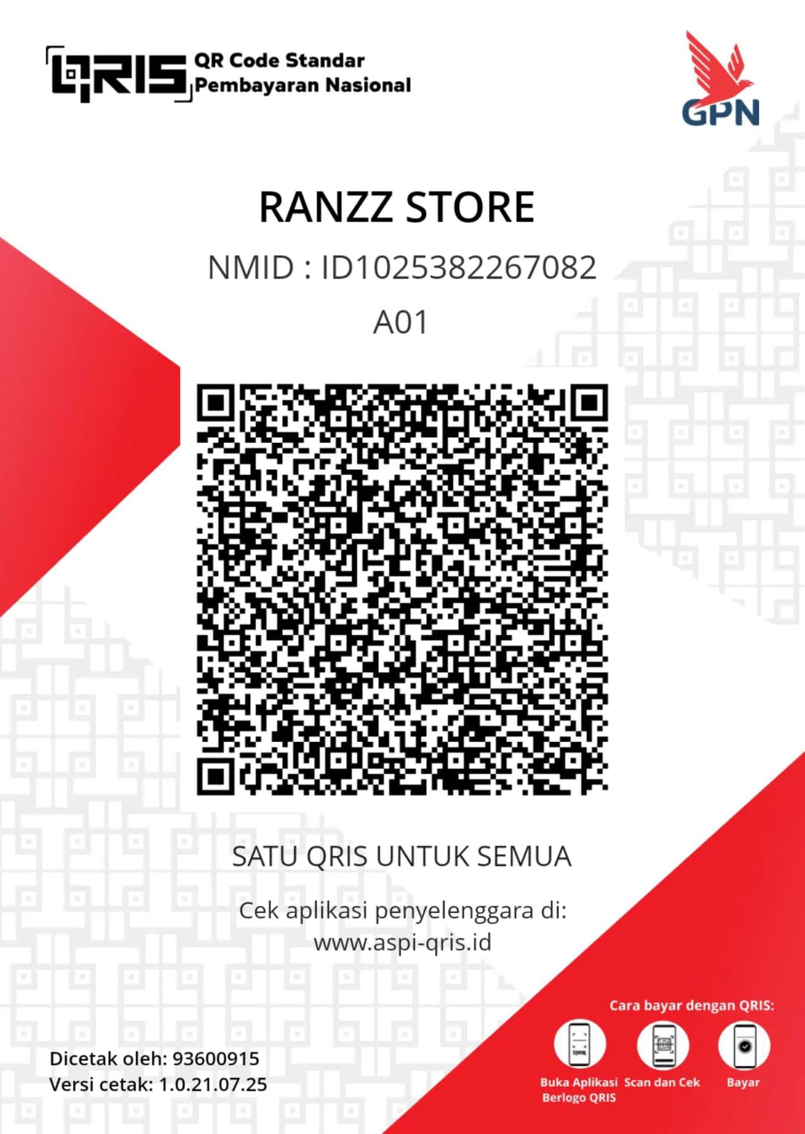 QR Code for Payment