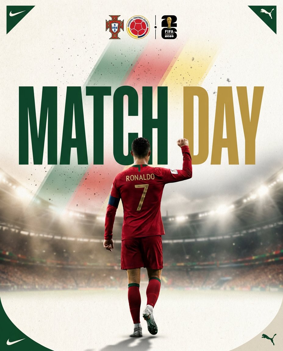 ChatGPT image prompt example — Cristiano Ronaldo MATCH DAY football poster