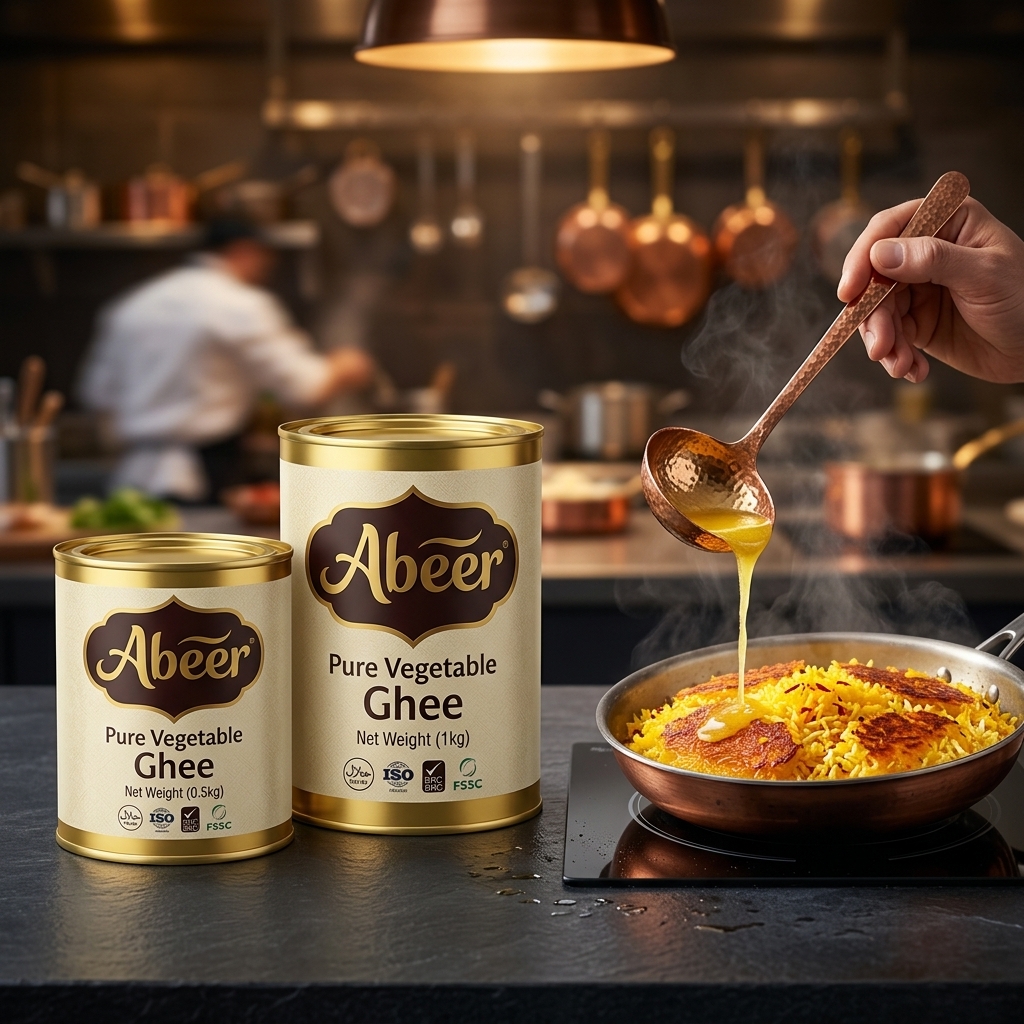 Abeer Pure Vegetable Ghee - Professional Kitchen Scene