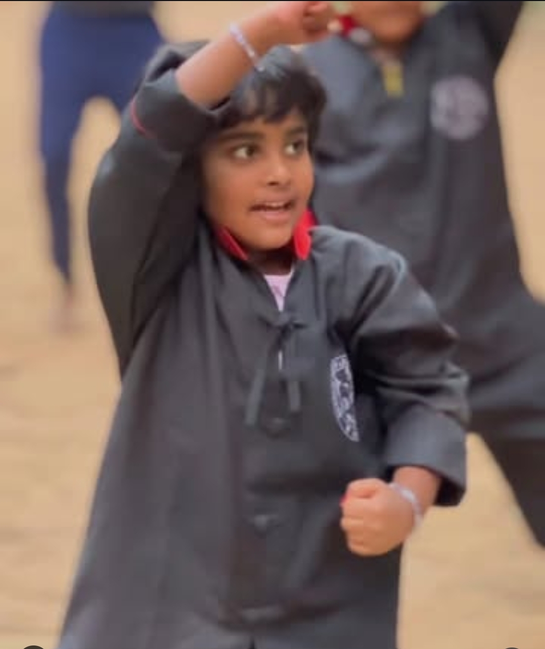 Student performing striking technique