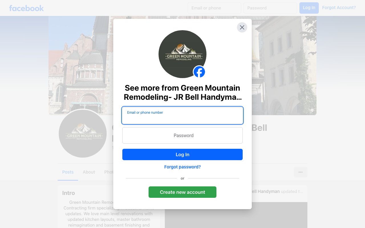 Green Mountain Remodeling homepage