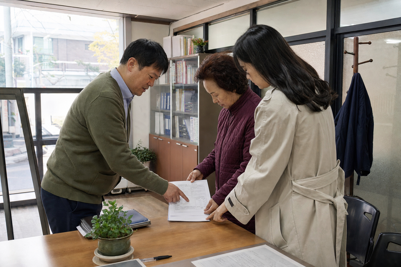 계약 전에 요율과 최종 지급액을 확인·설명서에 남기는 장면