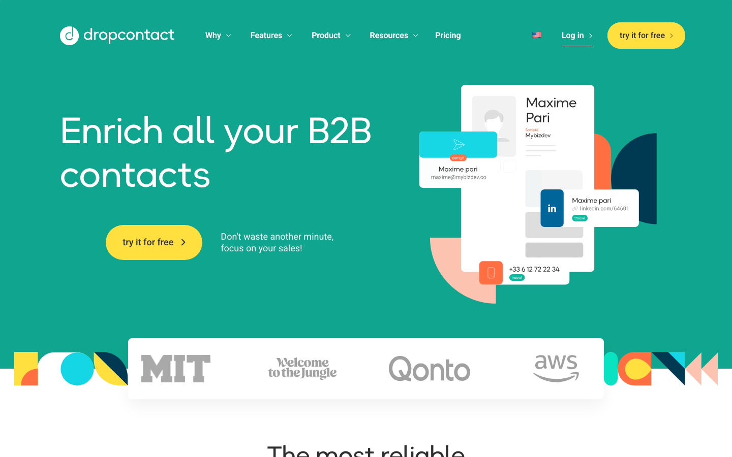 Dropcontact homepage