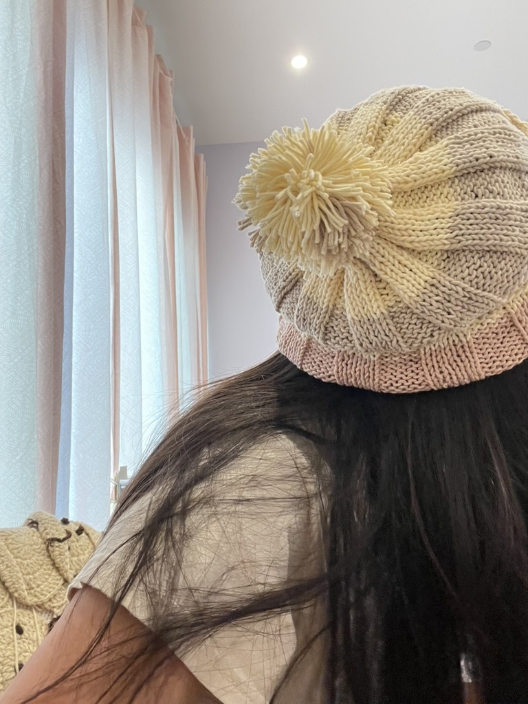 tan knit beanie
