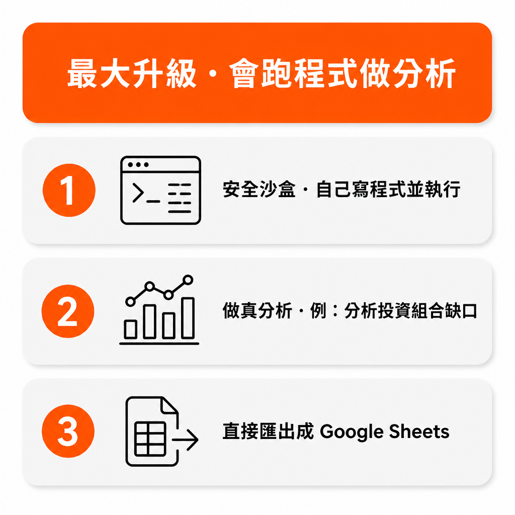 NotebookLM 會跑程式做分析