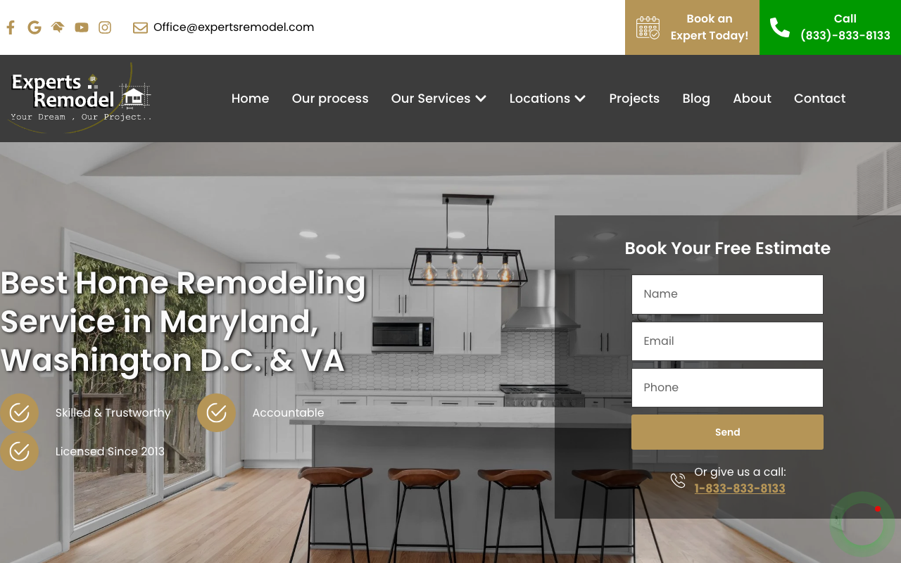 Experts Remodel LLC homepage