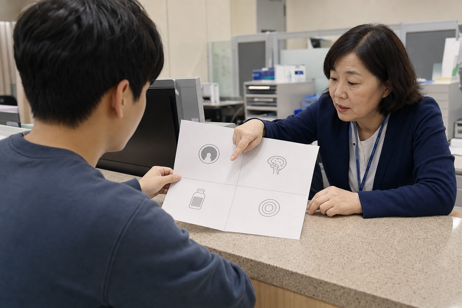 MRI 촬영료와 판독, 조영제, 추가 촬영 비용을 나눠 확인하는 모습