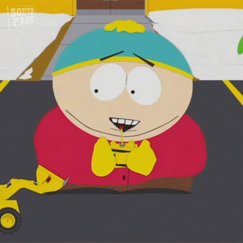 eric cartman playing with toys