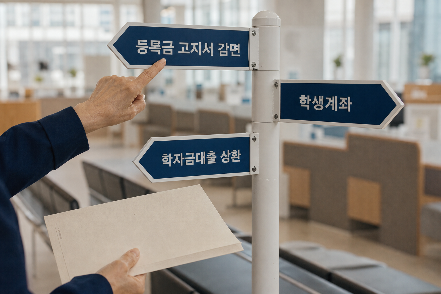 국가장학금 우선감면과 계좌 지급, 학자금대출 상환 경로를 비교하는 장면