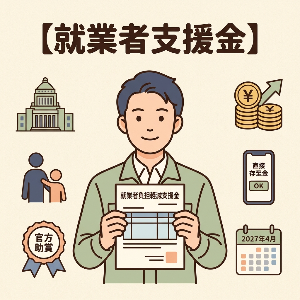 【就業者負担軽減支援金】消費税1％とセットで支給される新給付金ガイド