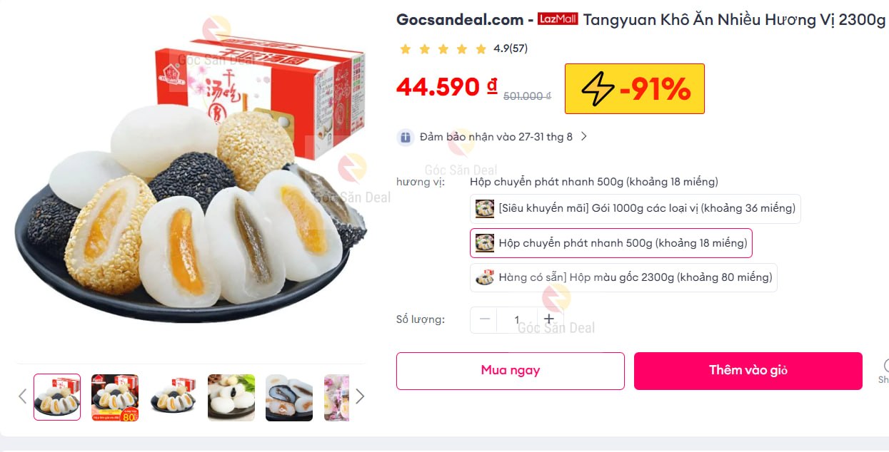 Tangyuan Khô Ăn Nhiều Hương Vị 2300g
