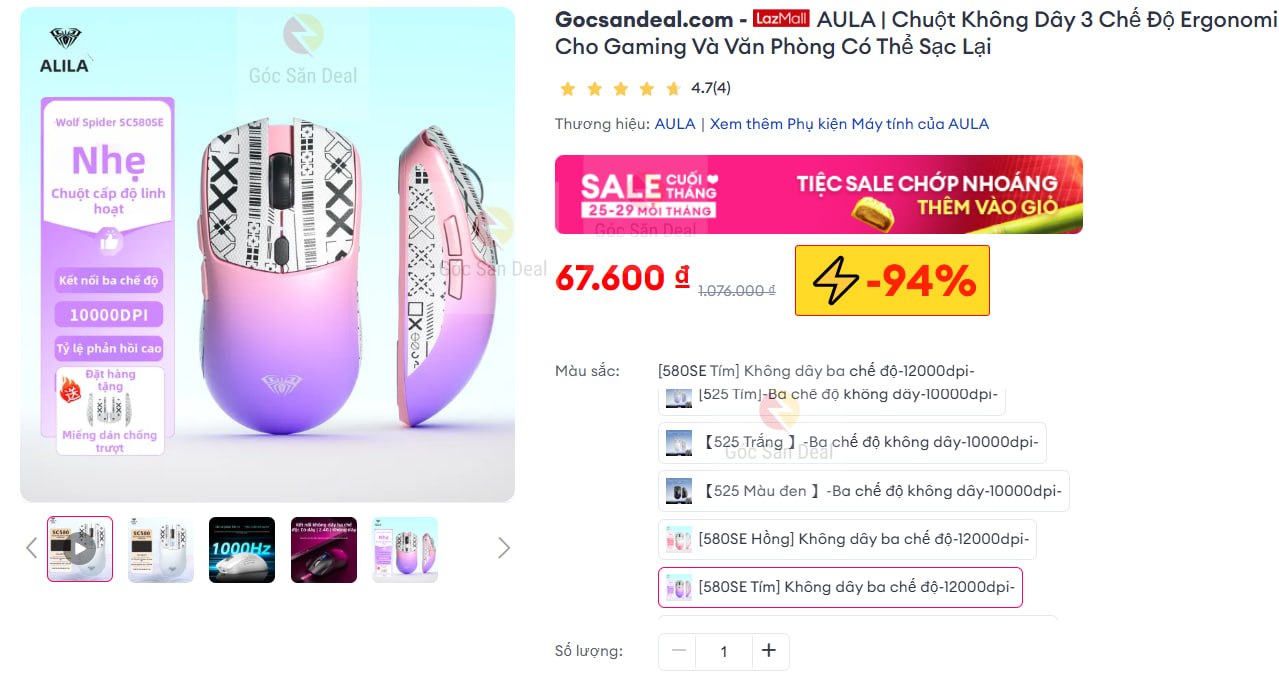 AULA | Chuột Không Dây 3 Chế Độ Ergonomic Cho Gaming Và Văn Phòng Có Thể Sạc Lại