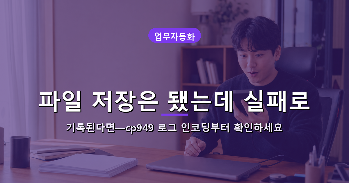 파일 저장은 됐는데 실패로 기록된다면&mdash;cp949 로그 인코딩부터 확인하세요 대표 이미지