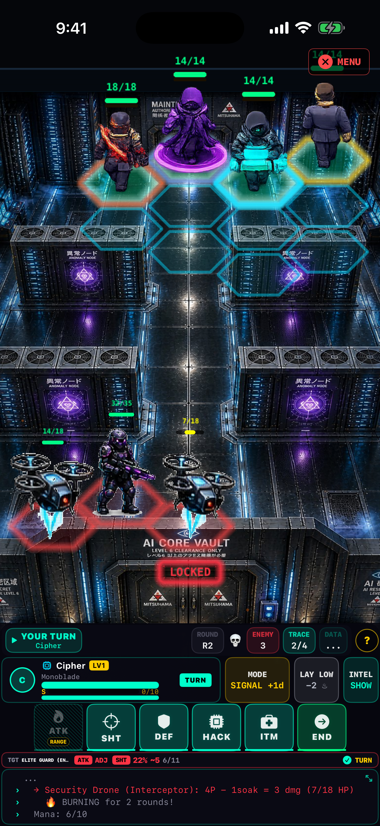 Trace combat screenshot