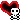 flashing black & red heart with a skull