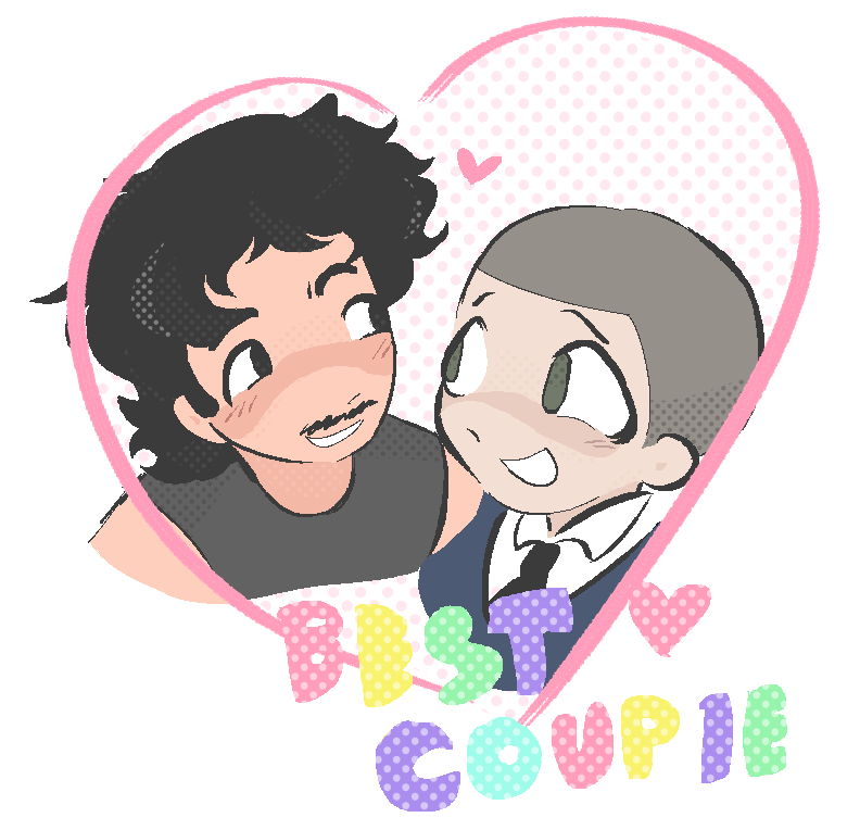 Me (James) & Fiancé (Jack)~ Art by @pyluht on Twitter & Discord