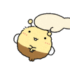 A bee being pat on their head