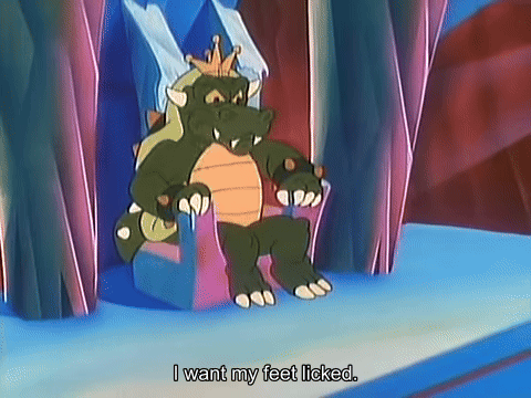 King Koopa says he wants his feet licked, and two Flurries oblige