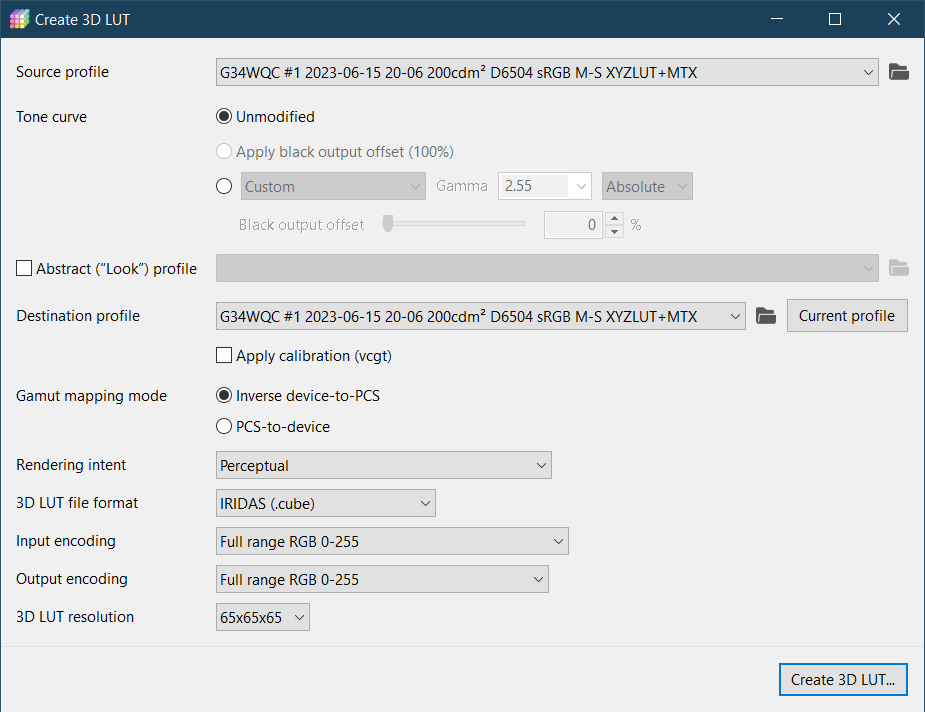 source and destination profile the same