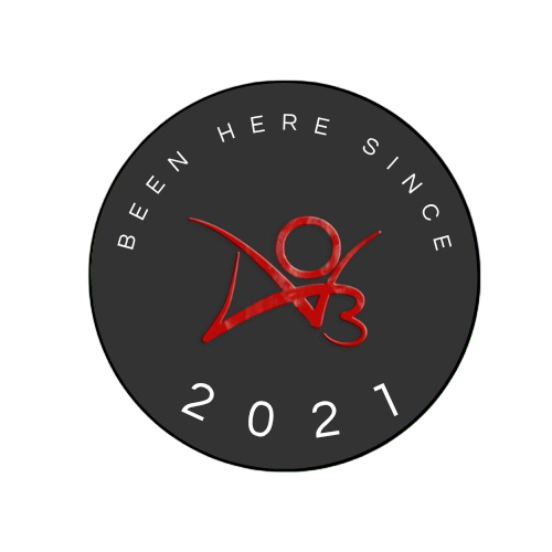 circular badge with the text been here since 2021
