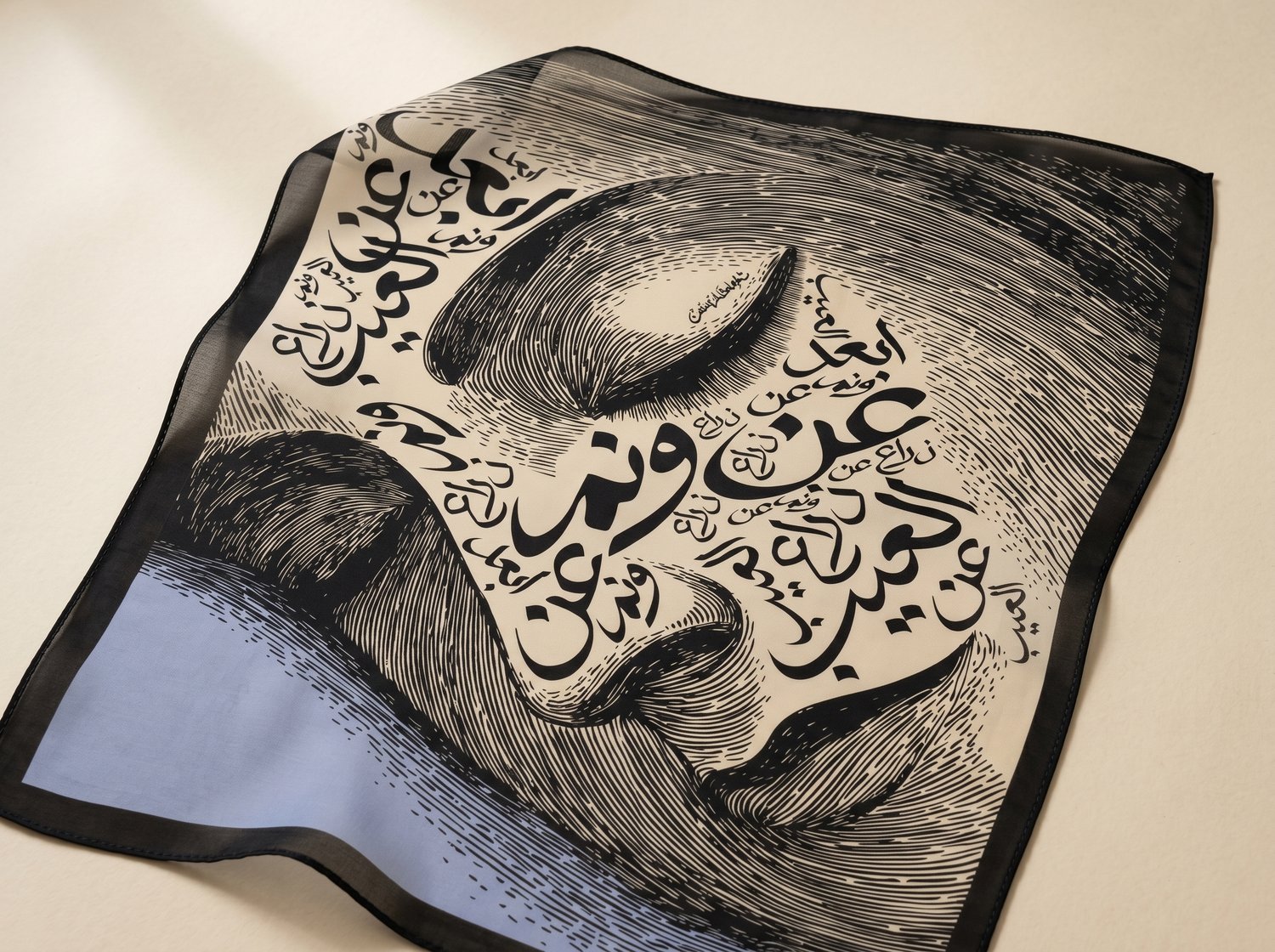 وشاح حريري طولي "ابعد عن العيب ذراع ونم"